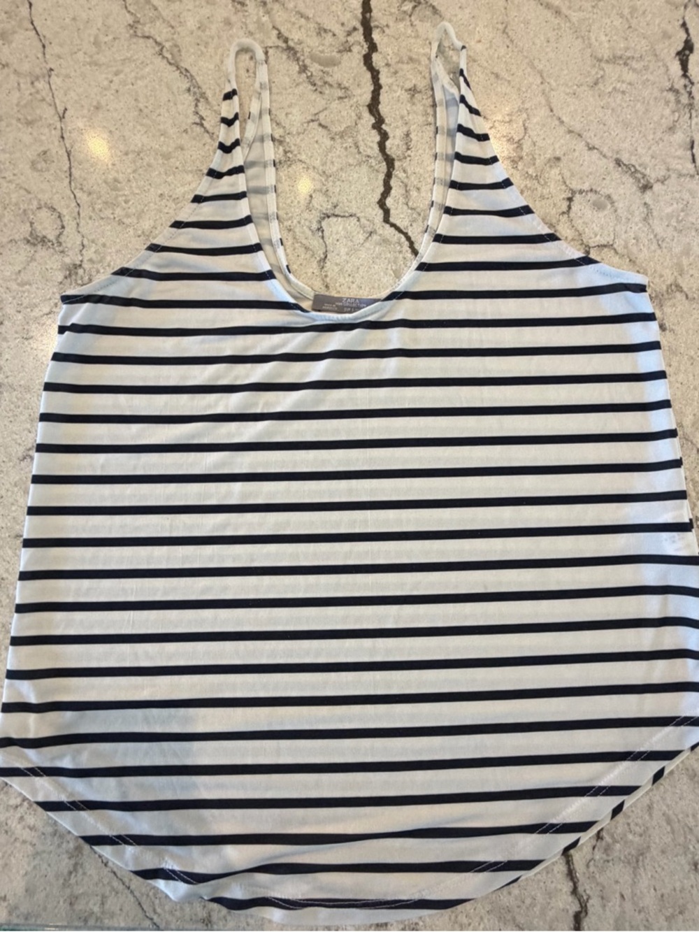 Zara White and Black Striped Tank Top Layering Summer Basic Minimalist